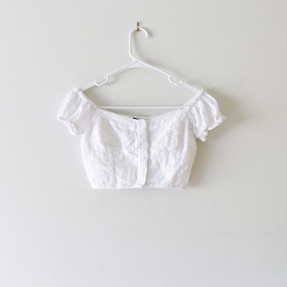 Cropped peasant blouse